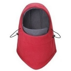 又敗家@Qing Shi多功能抓絨帽 防寒保暖 防風登山帽 套頭圍脖帽頭巾帽護耳, 紅色, 紅色