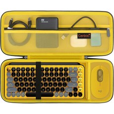 POP 키 기계식 무선 키보드 및 마우스용 캔복 하드 캐리링 케이스 케이블 USB 리시버 예비 키캡 기타 액세서리 블랙, Raspberry