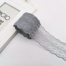 레이스천 밑단 원단 부자재 리본끈 4.5cm 10M, 1개, 26#그레이