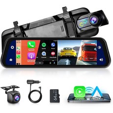 4K 듀얼 녹화 룸미러 블랙박스 차량용 GPS 와이파이 대시캠 내비게이션, 128GB 메모리 128G 메모리 카드, 128GB