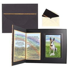 Expressly Yours! Photo Expressions 강아지를 위한 반려동물 기념 선물 Beyond the Rainbow Dog 기념 사진 액자 메시지 카드가 있는, 블랙