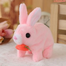 爆款毛絨電動小兔子兒童玩具仿真兔子會走會動會叫寶寶男女生禮物hebl, 1個, 網紅豬隨機,【無電池】