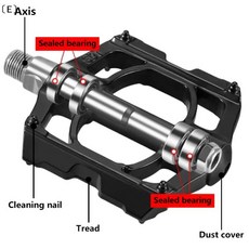 경량 산악 자전거 티타늄 합금 페달 로드 바이크 범용 사이클링 미끄럼 방지 3 베어링, 01 Titanium