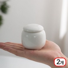 재물 금전운 풍수 인테리어 다용도 미니 소금 단지 백자 항아리 E226, 2개