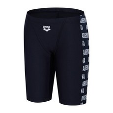 백화점상품 아레나 남성수영복 모노그램 남아동 4부 블랙 베이직한 아동수영복