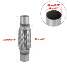 UXCELL 57x60x300mm 자동차 배기 유연한 파이프 튜브 조인트 스테인레스 스틸 액세서리, 02 50x54x250mm