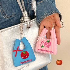 [사러왕]귀여운 미니 가방 키링 미니백 키홀더 자동차 열쇠고리 백참 장식 백꾸 악세사리 우정 선물, 미니백 키링 토마토