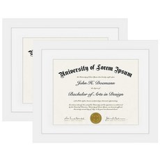 Americanflat 27.9 x 35.6cm11 x 14인치 졸업장 프레임 및 비산 방지 유리 - 21.6 x 27.9cm8.5 x 11인치 프레임으로 사용 또는 매트가 없, 화이트, 화이트, 1개