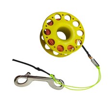 스쿠버 다이빙 스풀 핑거 릴 스테인레스 더블 엔드 후크 포함 SMB 스노클링 장비 동굴 난파선 가이드 라인, 06 Yellow Orange Line