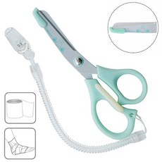 又敗家@日本‎製St.Lady's米飛兔Miffy不沾黏醫護安全剪刀ST-UMF0002前端保護抗菌刃米菲兔適剪繃帶衣服, 1個, 綠色