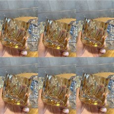 臺灣優選 扭扭杯 網紅折紙杯 炫彩威士忌酒杯 異形杯 高顔值玻璃杯, 琥珀扭扭杯*6個, 1個