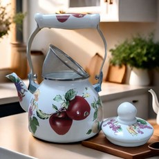 캠핑용 인덕션 법랑 커피포트 주전자, M. 5L 복숭아잎 녹차 찻주전자 누수 및 사소한 결함, A. L 이상