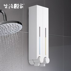 生活采家 壁掛給皂機, 1個, 500ml經典白雙孔(含內管), 經典白