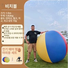 대형 풍선 축구공 파티 초대형 체육대회, 1.5m 비치볼 [플러그인 펌프]