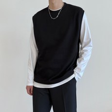 LOOKSHOP 男款素色圓領針織背心