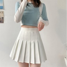 구니스토어 무지 밴드 플리츠 스커트 빅사이즈골프웨어 주름스커트 여자코디