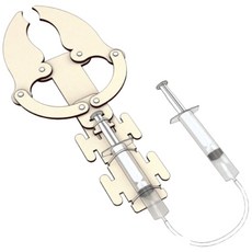 繁中全彩說明書 DIY 液壓機械手臂 X71 木製科學玩具 科學實驗 STEAM 益智玩具 教材包, 1個