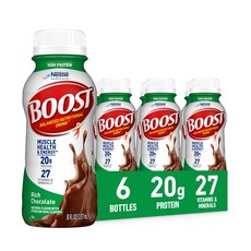 부스트 고단백 즉석 음료 균형 영양 음료 리치 초콜릿 237ml (6개 묶음) 부스트 고단백 즉석 음료 균형 영양 음료 리치 초콜릿 237ml (6개 묶음), 1개