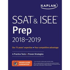 SSAT ISEE Prep 20182019 6회 실습 테스트 검증된 전략Kaplan Test