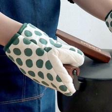 日式防熱隔熱防燙鴨嘴手套 布藝 加厚烤箱微波爐手套, 1個, 綠條紋（單個）
