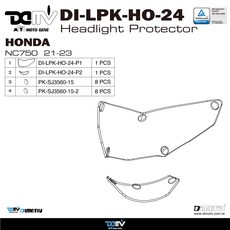 Dimotiv DI-LPK-HO-24 HONDA NC750 (21-23) 摩托車頭燈保護罩，有效防止碎石撞擊，提升夜間行車安全, 螢光綠, 1個