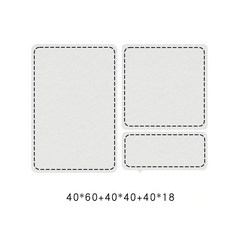 加厚鏤空線條毛氈板牆貼，自粘照片牆組合，幼兒園牆面裝飾，可移除壁貼, 白色套裝 1, 1個