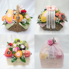 과일 바구니 선물세트 백화점 출산 병문안 서울 부산, M사이즈(우드박스), 1개