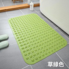 DIU 環保浴室按摩墊洗澡防滑腳墊家用淋浴房防摔帶吸盤地墊衛浴腳墊子, 草綠色:36*68cm, 1個