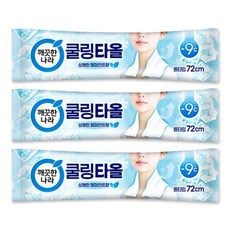 깨끗한나라 롤타입 쿨링타올 상쾌한 페퍼민트향 x 3개 대형 물티슈 샤워 야외활동 땀제거 젖