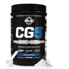 체중 PMD 스포츠 CG5 프리미엄 크레아틴 & L 글루타민 파우더 파워 마른 만들기 운동 성능 전 후 최대 무향 60인분, 5.5 Ounce (Pack of 1), Strawberry Watermelon, 1개