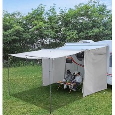캠핑카 어닝텐트 차박 차량용 차양막 카라반 루프 그늘막 사이드텐트, 실버 3면 커버 2.6m