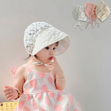 여아 보넷 모자 자수 아기 여름 유아 보넷 모자 나들이 레이스 신생아 순면