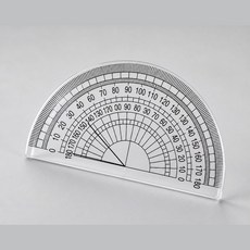 플라스틱 각도기 제도용품 수학용품 학교 준비물 180도 반원형 5개입, 5개