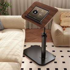 ORZQU 튼튼한 이동식 테이블 높이조절 이동식 접이식 사이드 테이블, 사진색