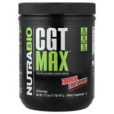 NutraBio Cgt MAX™ 열대 과일 펀치 (1.1lb), 1개, 491g