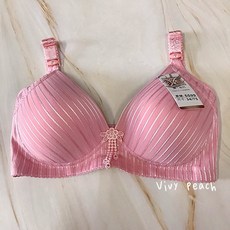 蔓·世代 無鋼圈內衣 條紋透氣美胸BRA 5599, 1個, 粉,38