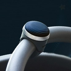 차량 운전대 회전 보조 손잡이 카본 무늬 스티어링 휠 조향 핸들 그립 파워, 카본블랙_ONE