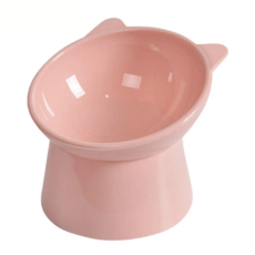 寵物高腳碗 護頸設計 貓狗通用 斜口止滑, 北歐粉 (Nordic Pink), 1個