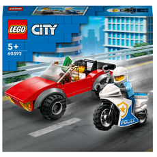 레고 시티 60392 경찰 바이크 자동차 추격전, 혼합색상, 1개