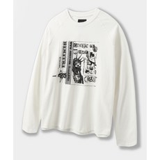 디미트리 블랙 DIMITRI BLACK 래글런 배색 피그먼트 아트웍 티셔츠_화이트 DBE7TL01WH 124954