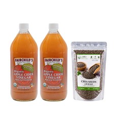 FAIRCHILD'S 有機蘋果醋 946毫升x兩入 贈天然奇亞籽200g, 2個, 946ml