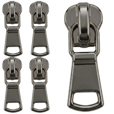 Joeunmall 5호 비슬론 지퍼고리 지퍼머리 지퍼손잡이 개이빨, 5개, 5호-흑니켈