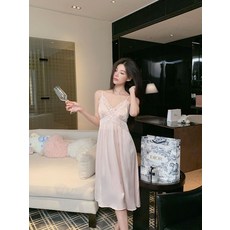 2026新款吊帶睡裙兩件套睡袍夏季女甜美睡衣女薄款性感春家居服, M