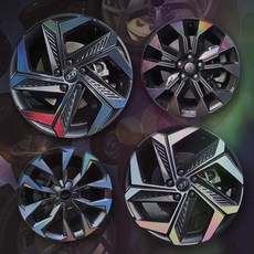 비브랜드 17 18 19인치 프리즘 휠 스크래치 보호 다양한 컬러 랩핑 스티커 K5 DL3 호환용, 프리즘홀로그램_17인치
