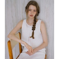 라미네즈 LAMINEZ 자카드 슬리브리스 베스트 - 아이보리