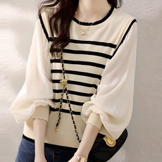 POPLARNC 女款Criele針織雪紡衫 P24FBL072217