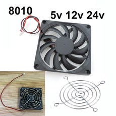 팬 그릴이 있는 냉각 팬 80mm 5V 12V 24V 80mmx80mmx10mm 8010 컴퓨터 CUP w28용 DC 브러시리스 미니, 03 DC 12V, 2. DC 12V