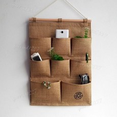 ［ 9月新品 ］ 布藝掛式收納袋 壁掛 牆面雜物袋 簡約多層儲物袋 宿舍衣櫃 門後 牆掛袋, 藍塔小五兜,見詳情  送粘鉤