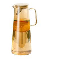 北歐輕奢高硼矽玻璃水壺 耐溫差-20℃~150℃, 琥珀色, 1套, 1350ml