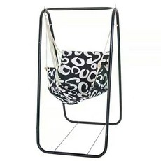 의자그네 실내 성인 스탠드 바운서 야외 테라스 펜션 발코니 행잉 체어, 내하중 100KG 세트 쿠션 칼라 랜덤, 1개